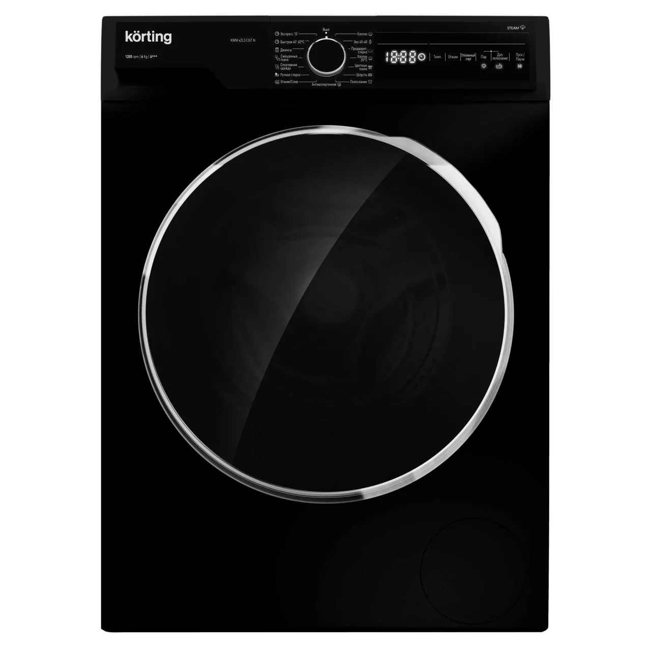 Узкая стиральная машина с паром Korting KWM 42LS1267 N RU